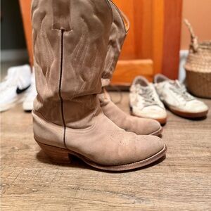 Frye Tan Leather Cowboy Boots